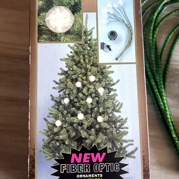 VTG FiberOptic 8 Lead Ball Christmas Tree Wired Ornaments Enchanted Forest 2 Set - Picture 8 of 12